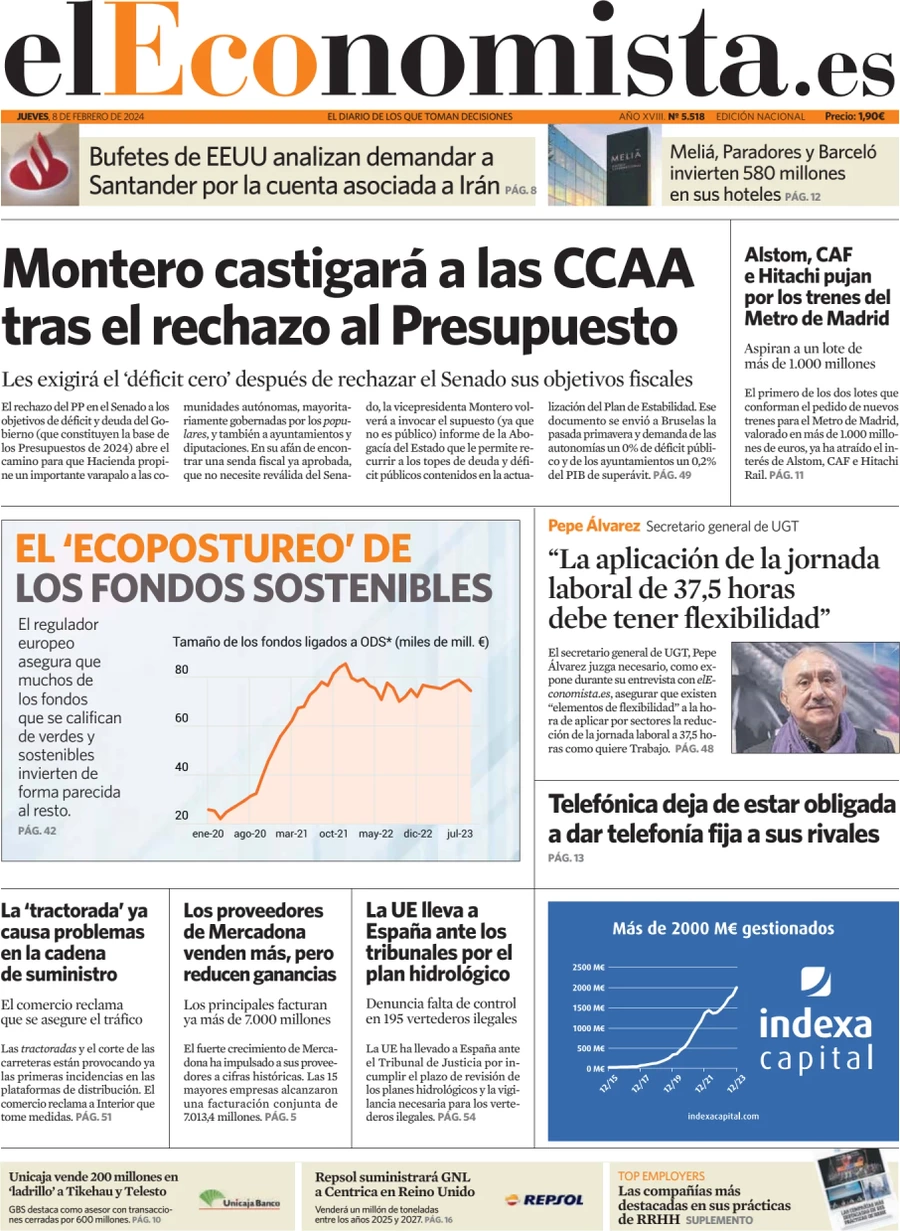 prima pagina - El Economista del 09/02/2024