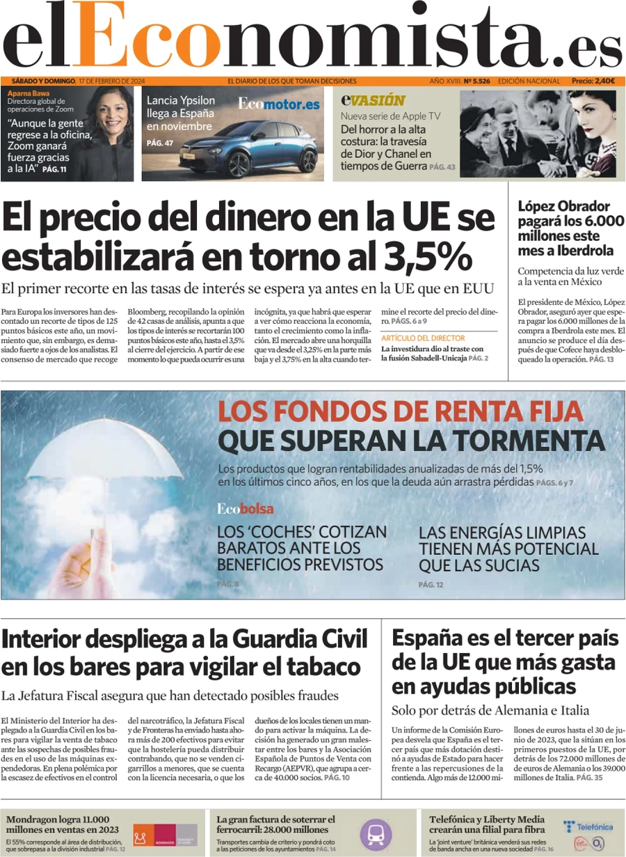 prima pagina - El Economista del 16/02/2024