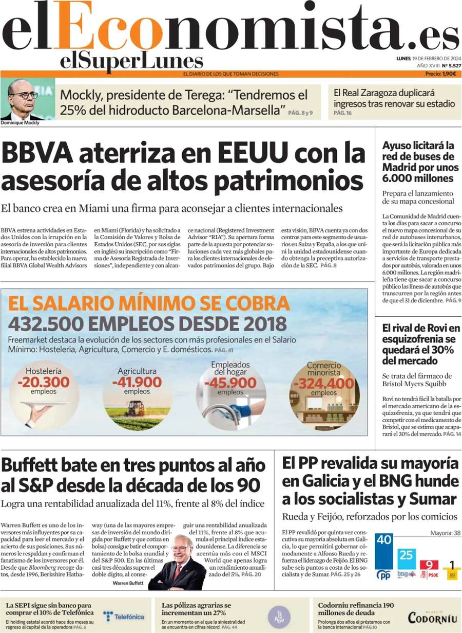 prima pagina - El Economista del 18/02/2024