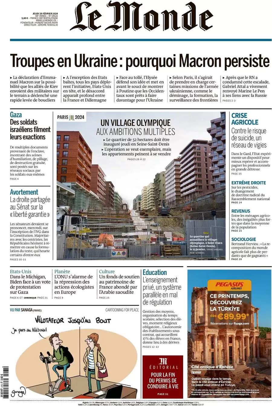 prima pagina - Le Monde del 28/02/2024