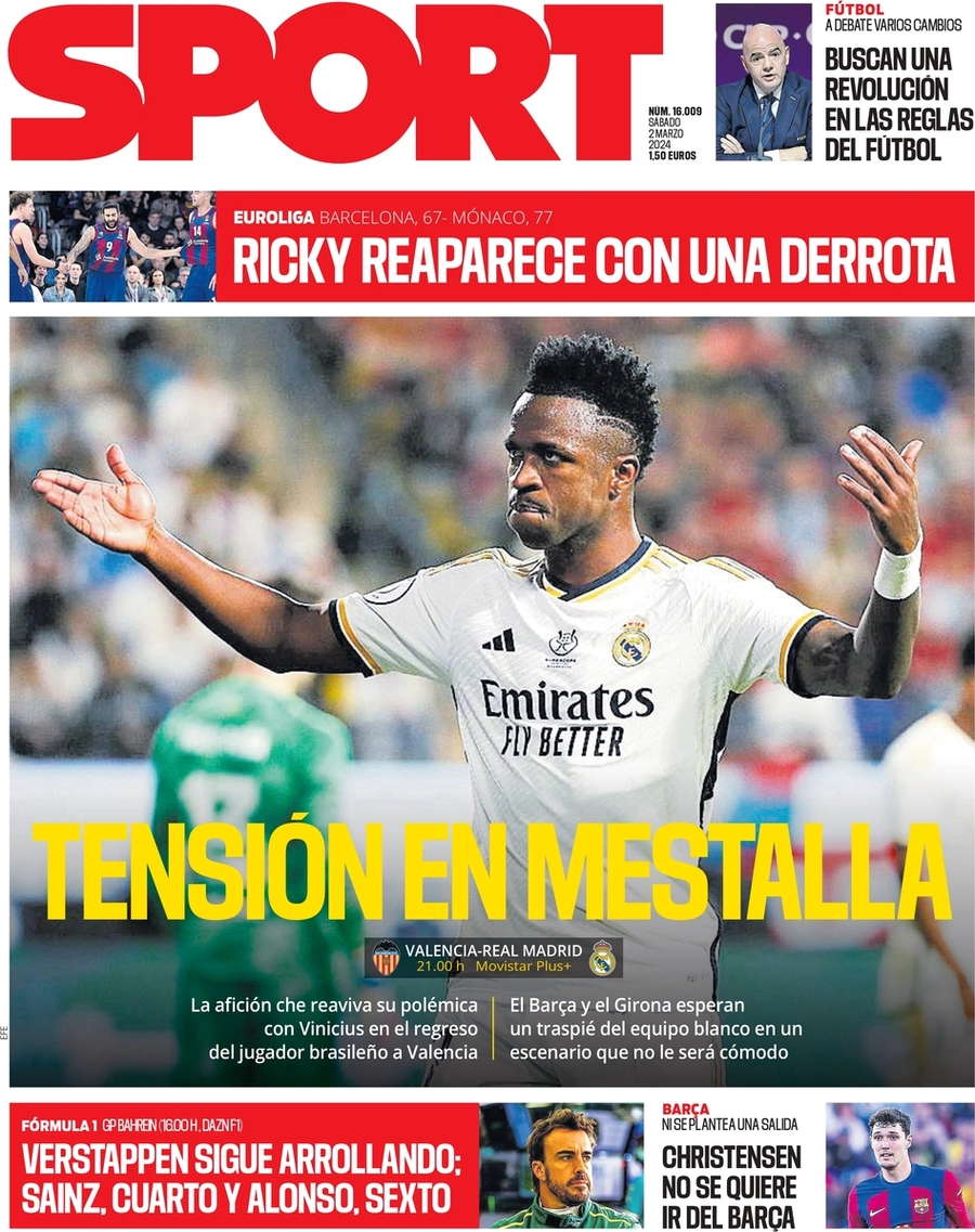 anteprima della prima pagina di sport-barcelona del 02/03/2024