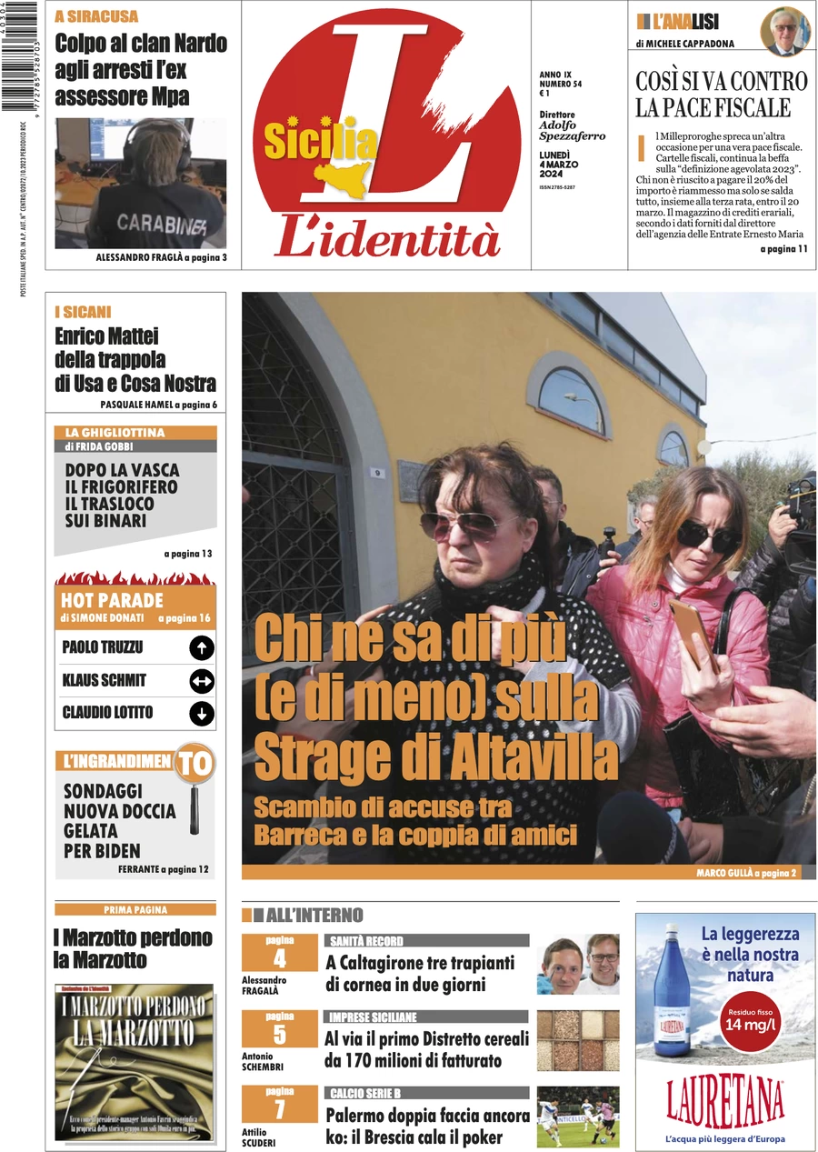 anteprima della prima pagina di lidentit-della-sicilia del 03/03/2024