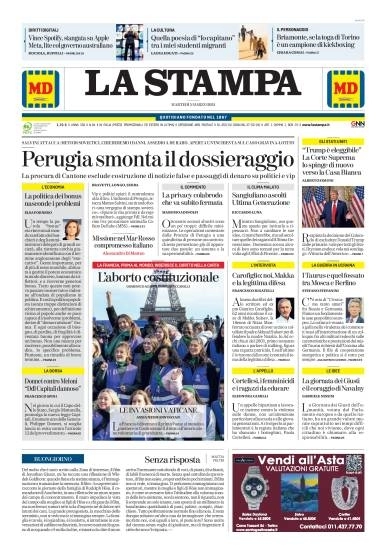 prima pagina - La Stampa del 04/03/2024