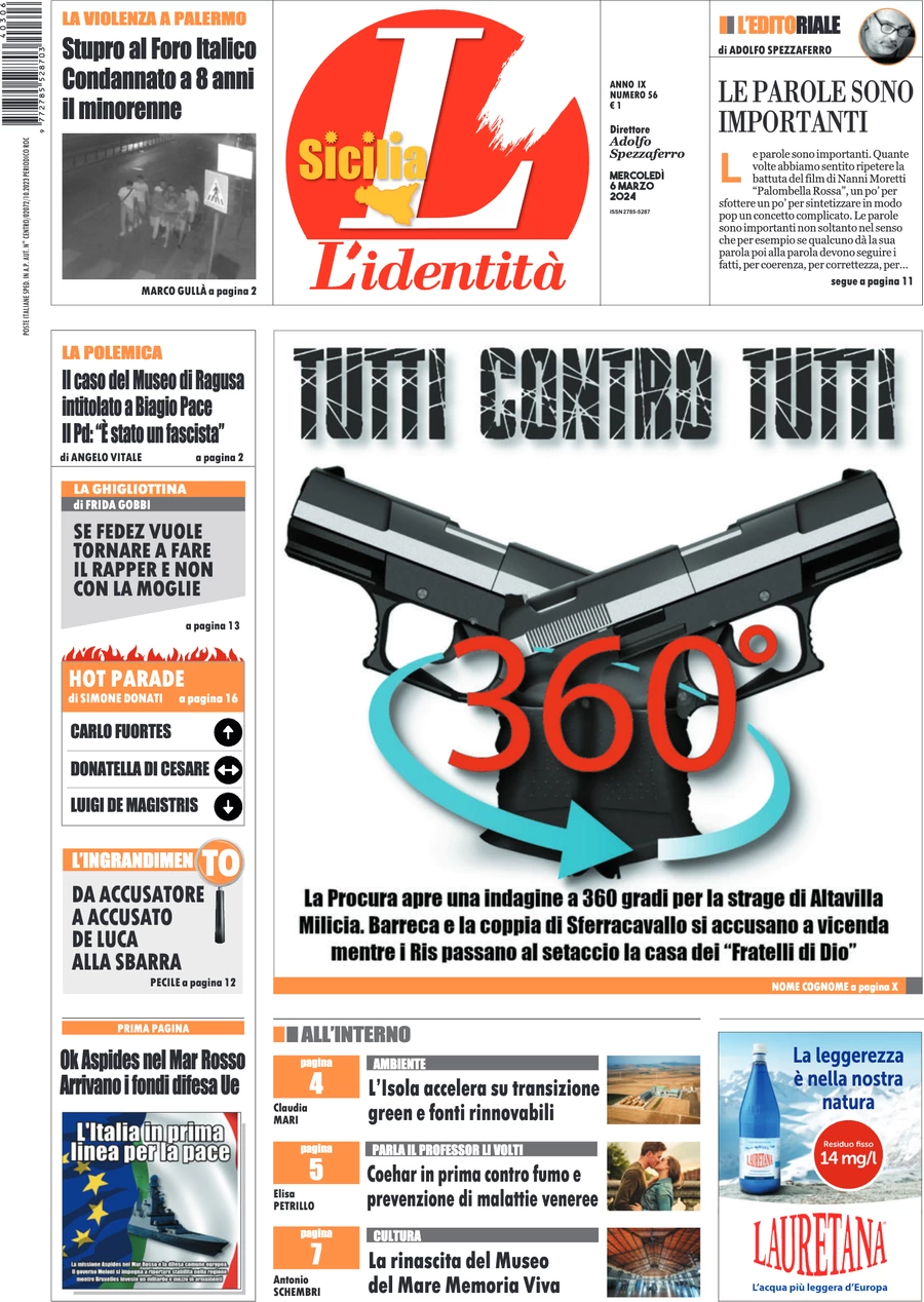 anteprima della prima pagina di lidentit-della-sicilia del 05/03/2024