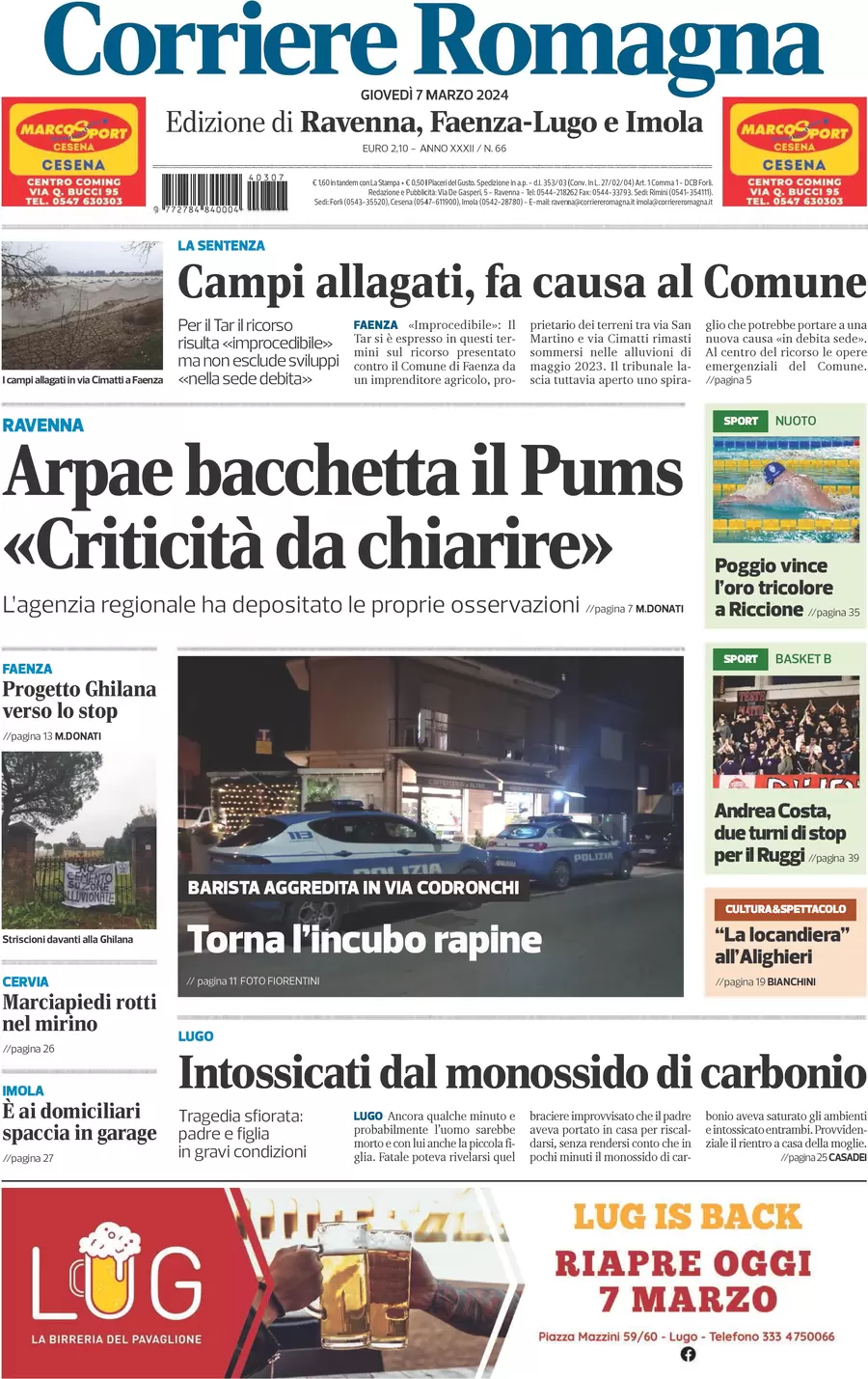 anteprima della prima pagina di corriere-romagna-ravenna-e-imola del 07/03/2024