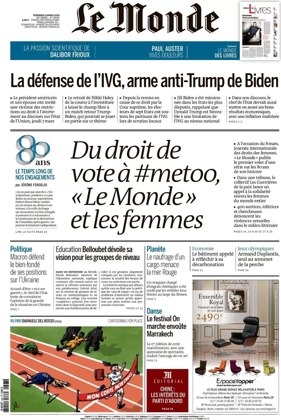 prima pagina - Le Monde del 07/03/2024