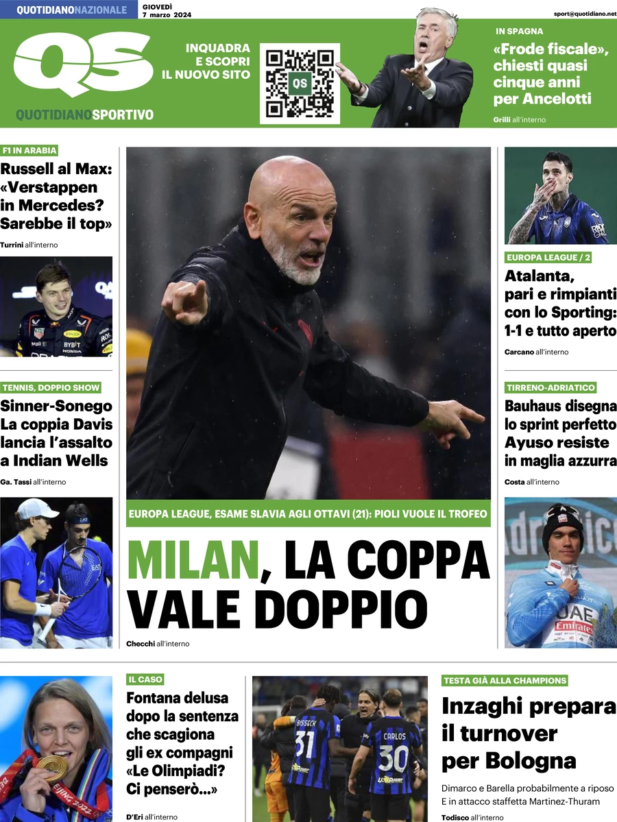 prima pagina - QS Quotidiano Sportivo del 07/03/2024