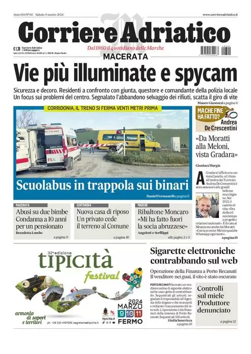anteprima della prima pagina di corriere-adriatico-macerata del 08/03/2024