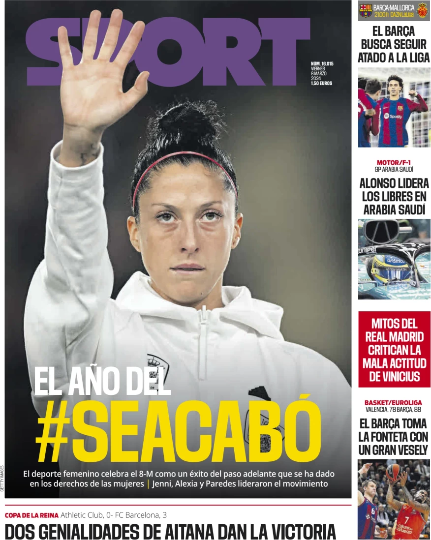 anteprima della prima pagina di sport-barcelona del 08/03/2024
