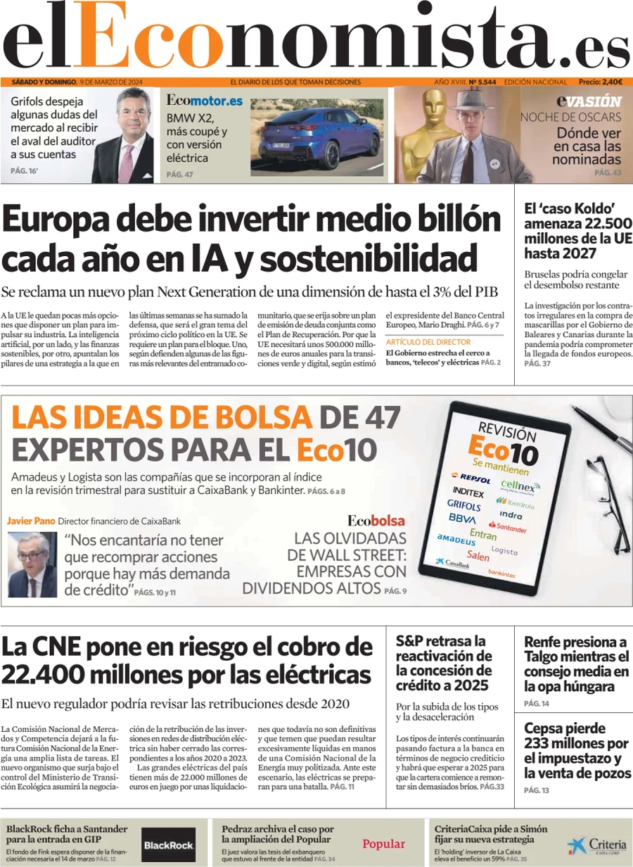 prima pagina - El Economista del 08/03/2024