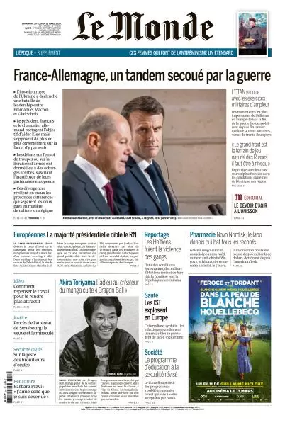 prima pagina - Le Monde del 09/03/2024