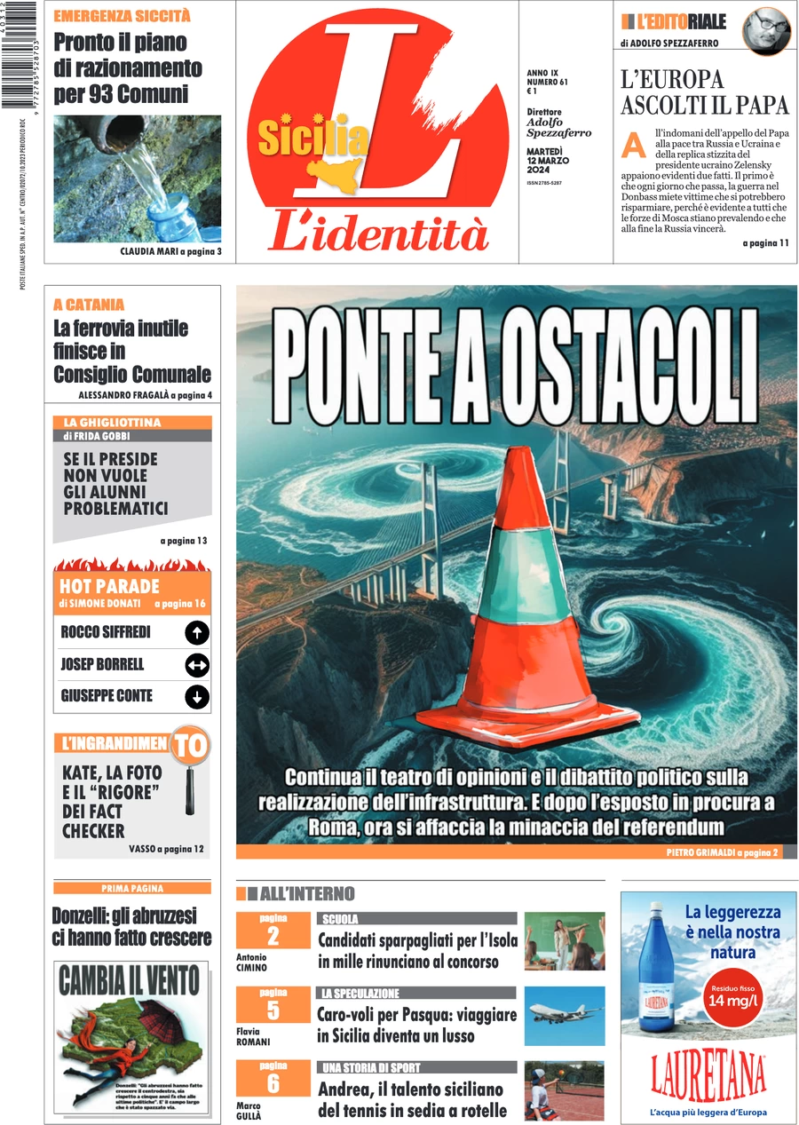 anteprima della prima pagina di lidentit-della-sicilia del 11/03/2024