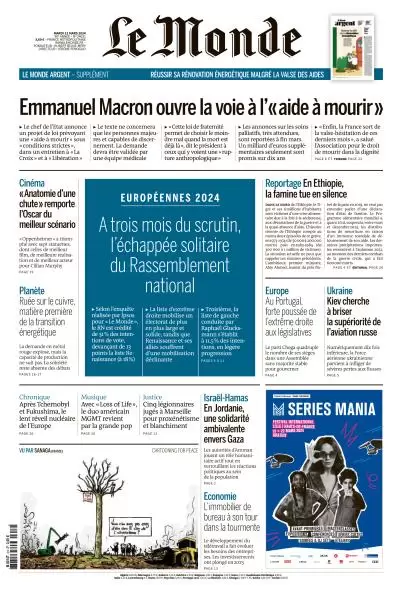 prima pagina - Le Monde del 11/03/2024