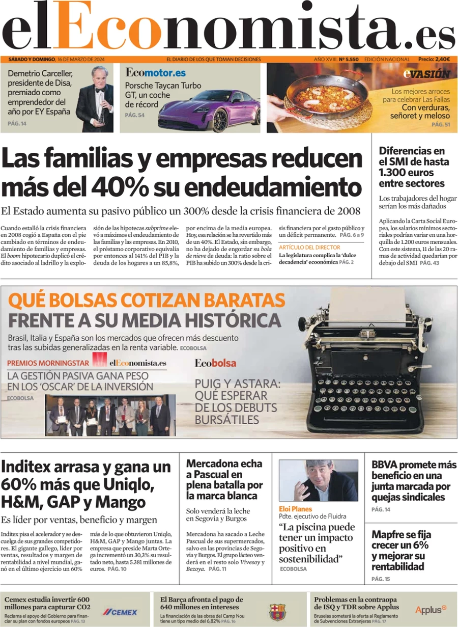 prima pagina - El Economista del 15/03/2024