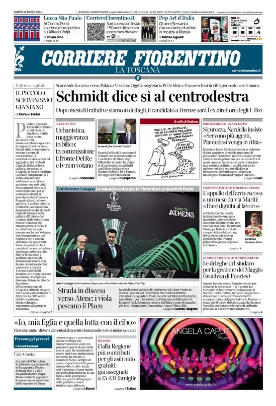 anteprima della prima pagina di corriere-fiorentino del 16/03/2024