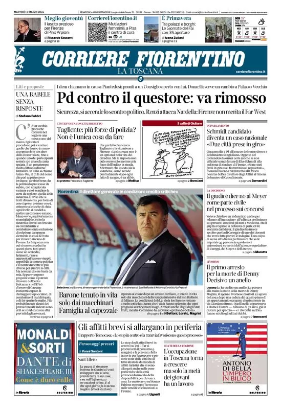 anteprima della prima pagina di corriere-fiorentino del 19/03/2024