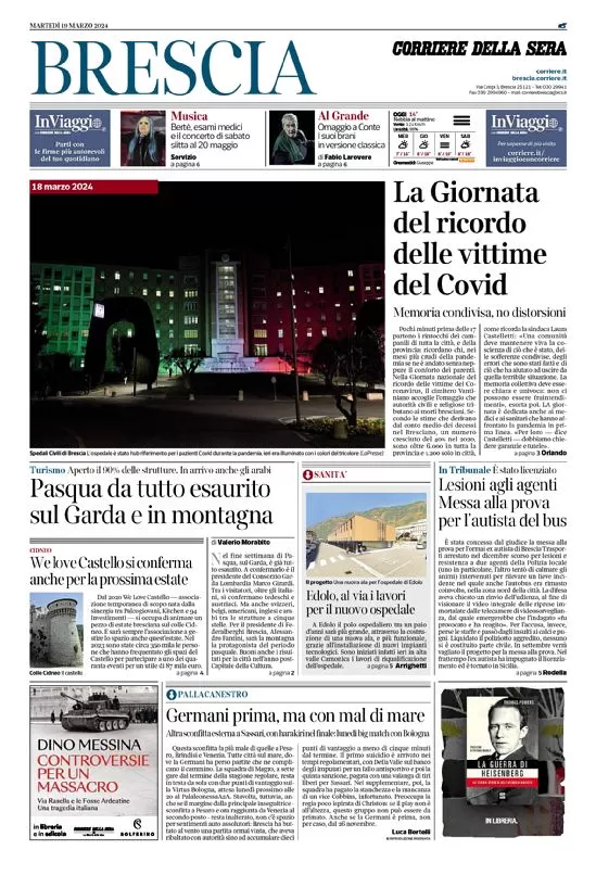 anteprima della prima pagina di corriere-della-sera-brescia del 19/03/2024
