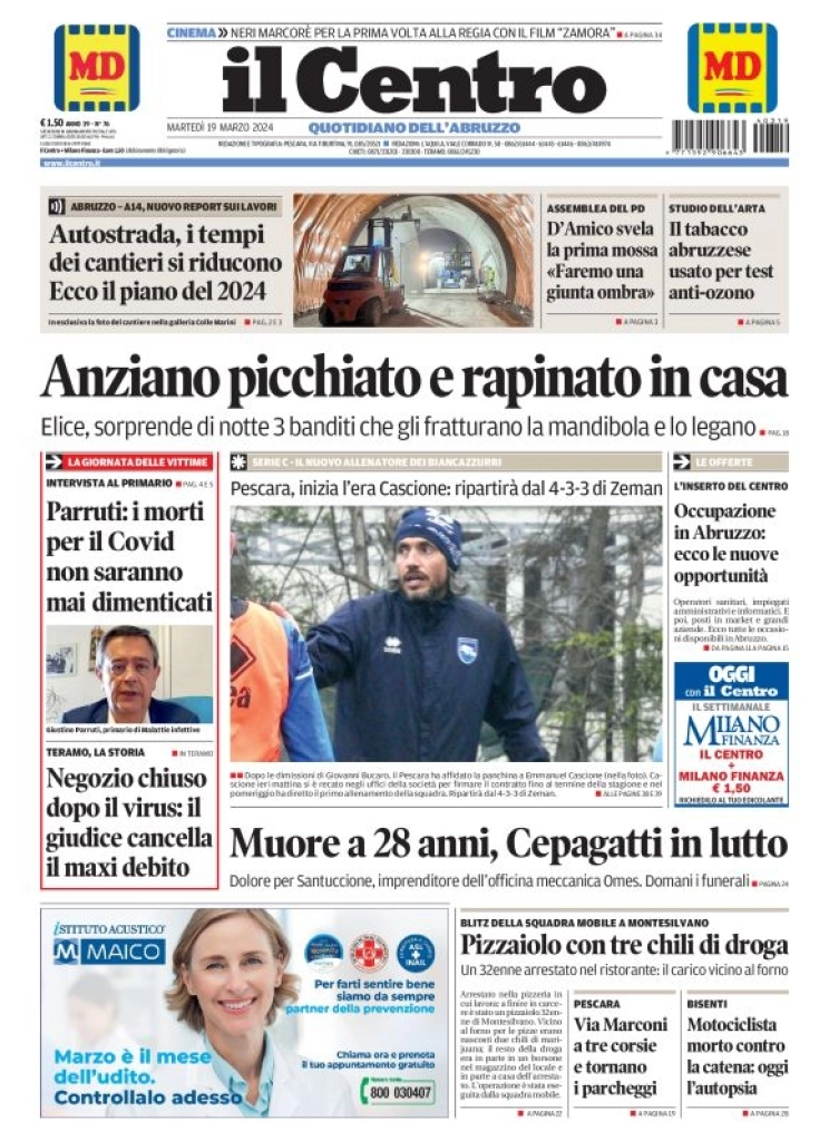 prima pagina - Il Centro (Pescara) del 19/03/2024