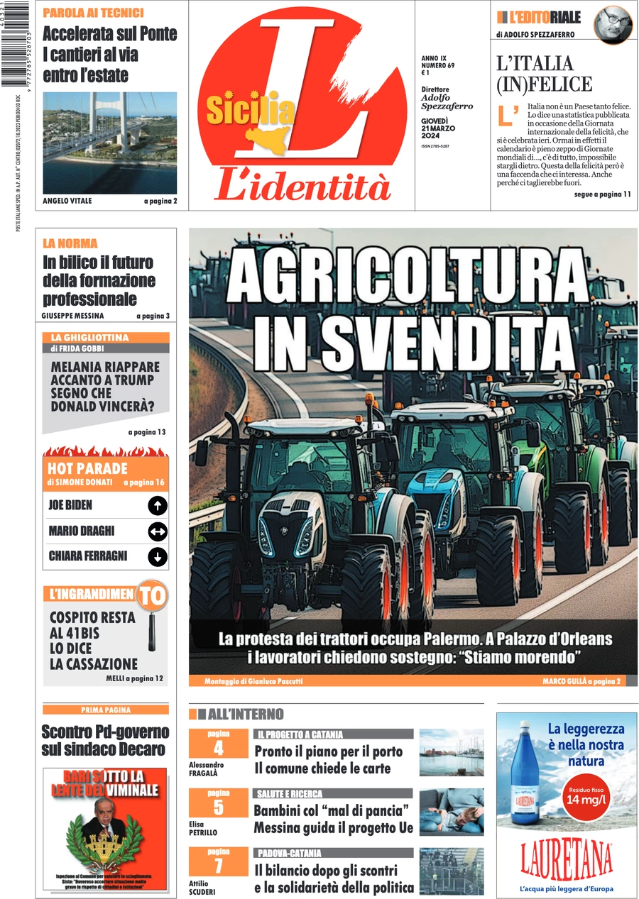 anteprima della prima pagina di lidentit-della-sicilia del 20/03/2024