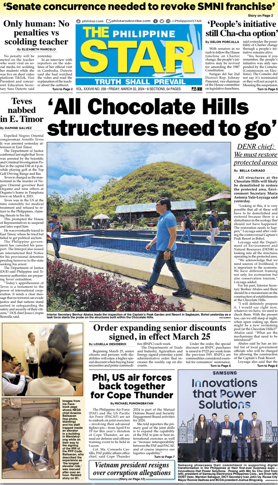 Anteprima prima pagina della rasegna stampa di ieri 2024-03-21 - the-philippine-star/