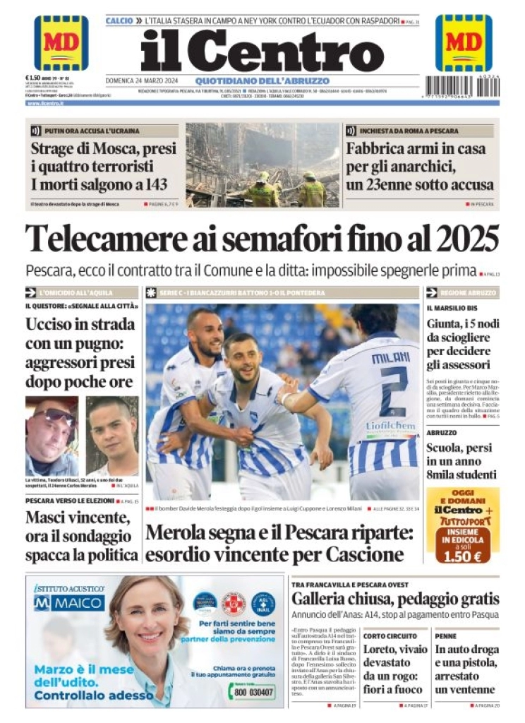 prima pagina - Il Centro (Pescara) del 24/03/2024