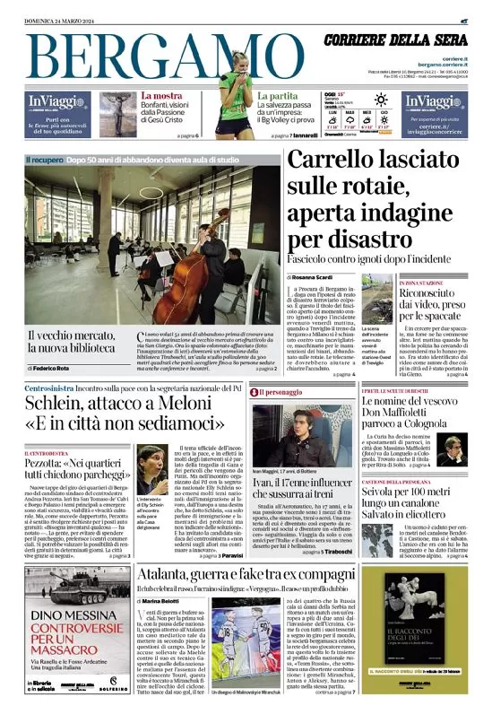 anteprima della prima pagina di corriere-della-sera-bergamo del 24/03/2024