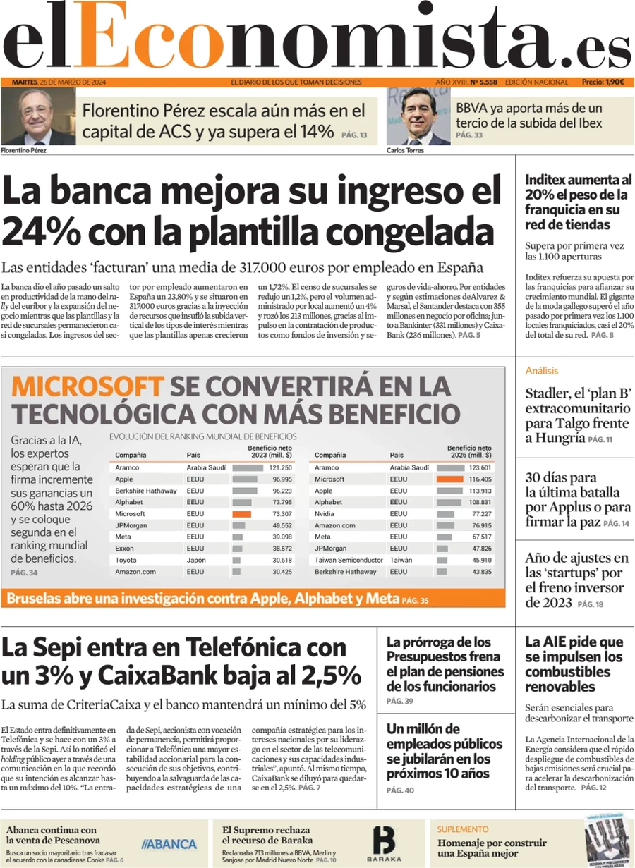 prima pagina - El Economista del 26/03/2024