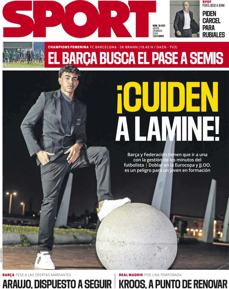 anteprima della prima pagina di sport-barcelona del 28/03/2024