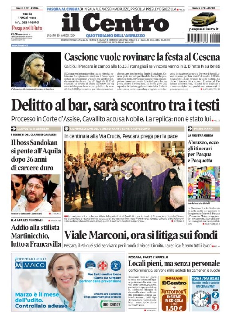 prima pagina - Il Centro (Pescara) del 30/03/2024