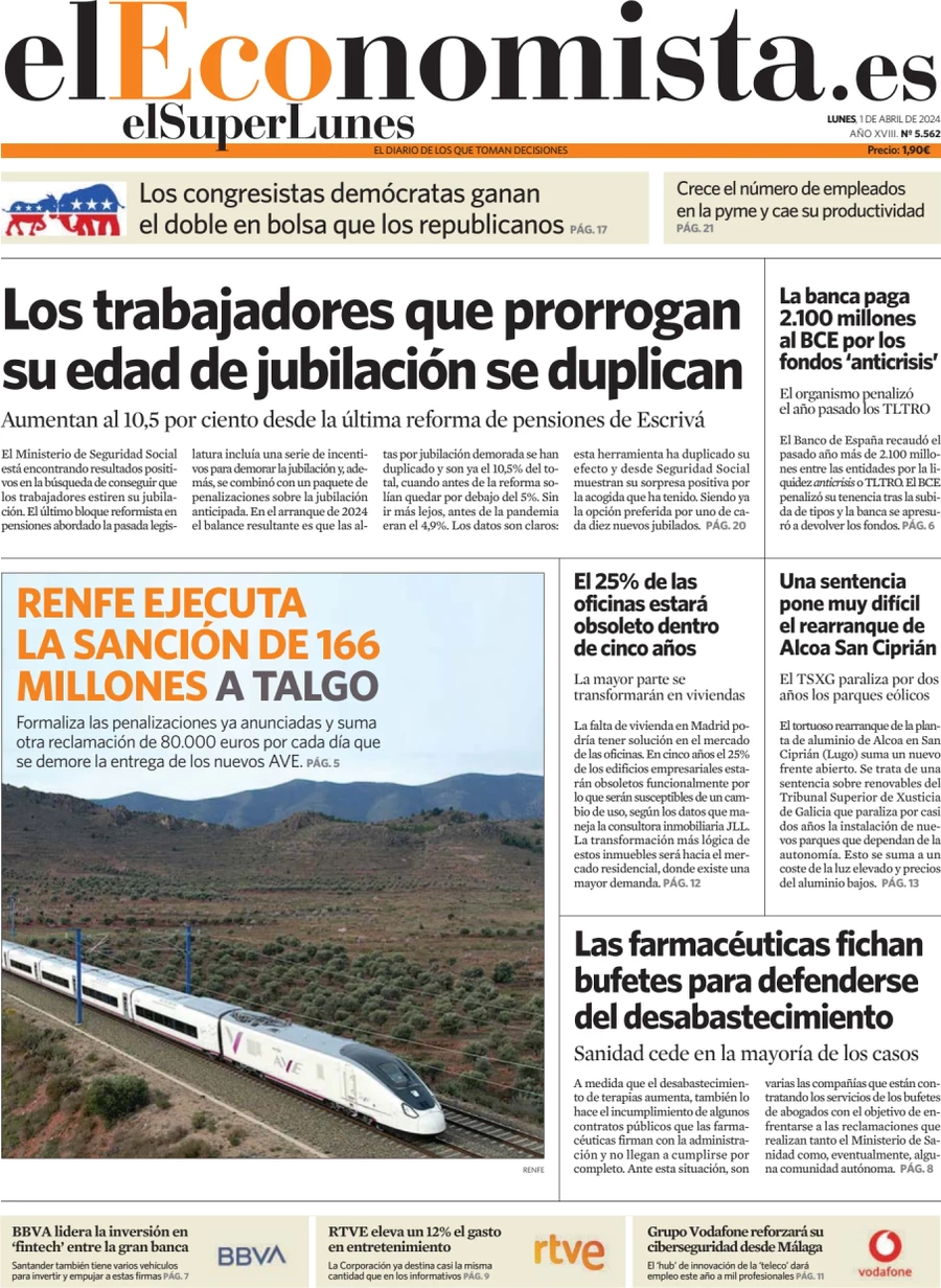 prima pagina - El Economista del 01/04/2024