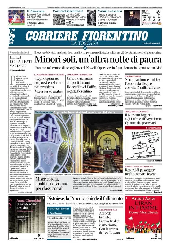 anteprima della prima pagina di corriere-fiorentino del 05/04/2024