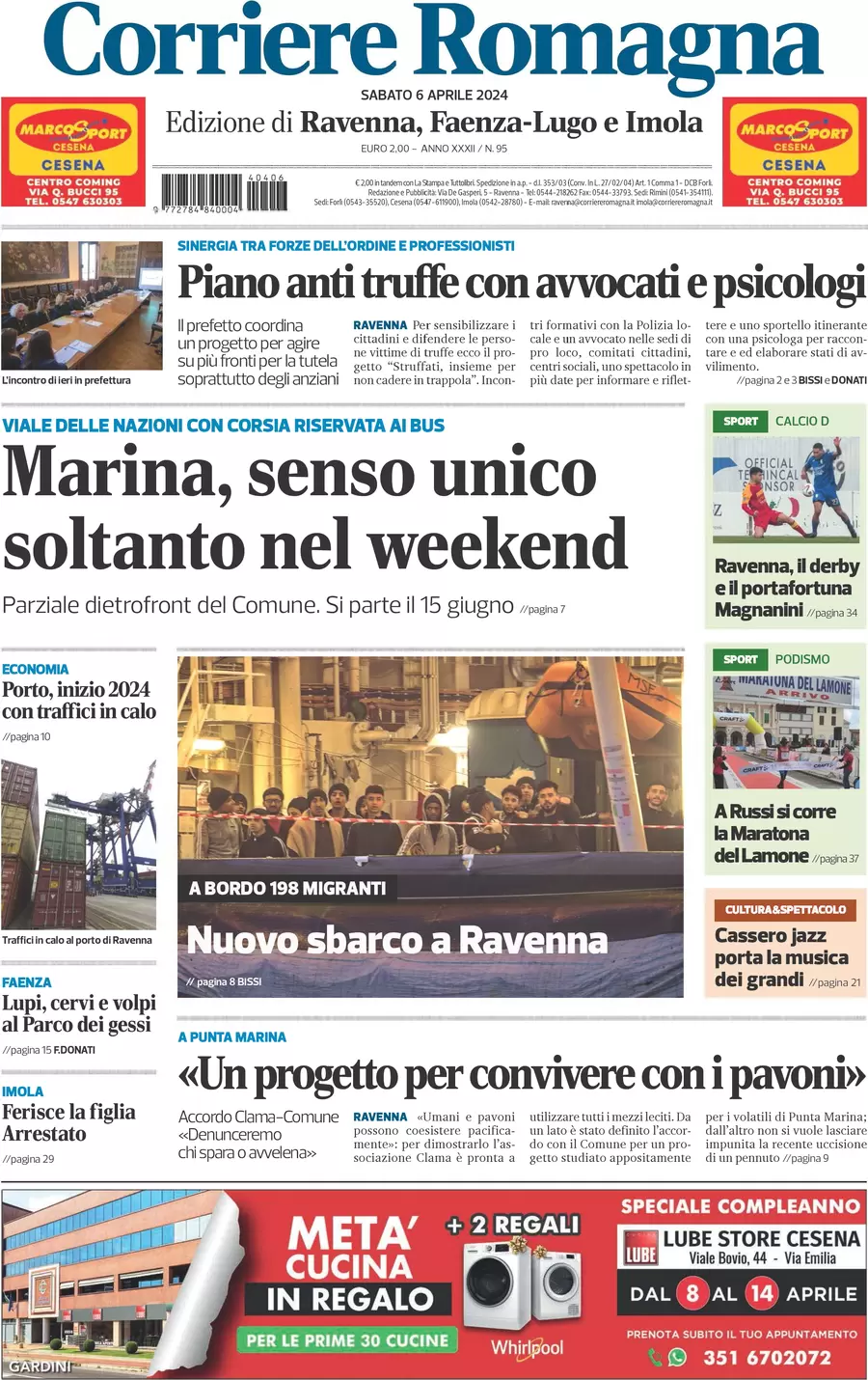 anteprima della prima pagina di corriere-romagna-ravenna-e-imola del 06/04/2024
