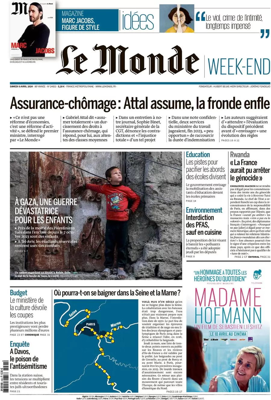 prima pagina - Le Monde del 06/04/2024