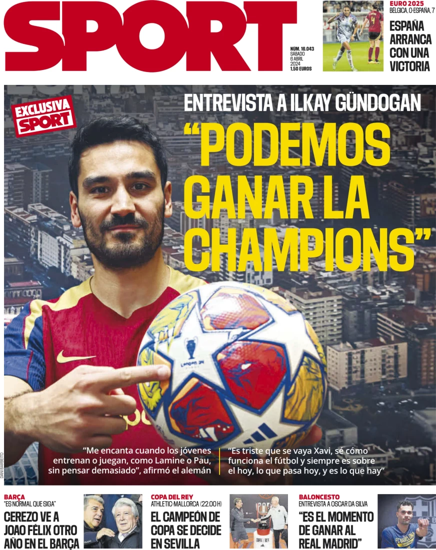 anteprima della prima pagina di sport-barcelona del 06/04/2024