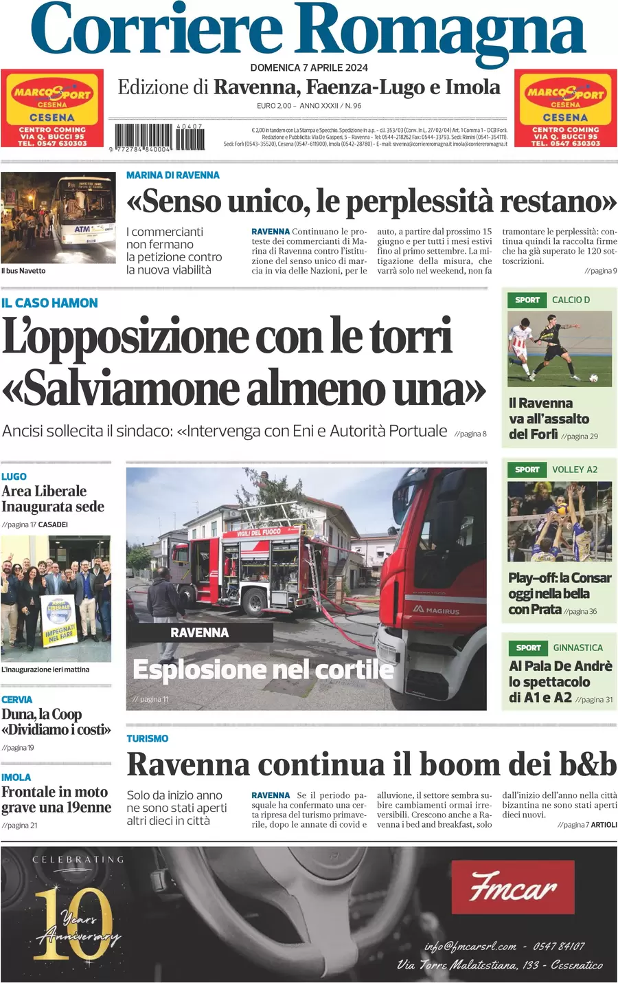 anteprima della prima pagina di corriere-romagna-ravenna-e-imola del 07/04/2024