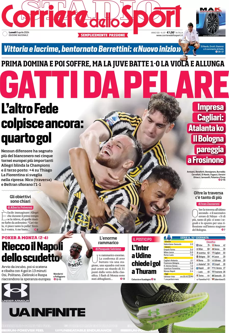 prima pagina - Corriere dello Sport del 08/04/2024