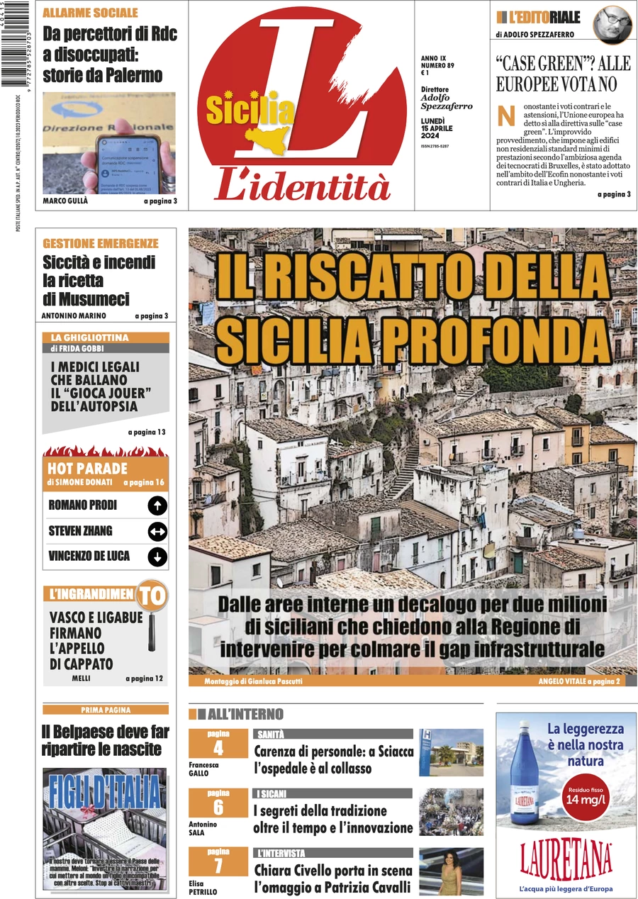 anteprima della prima pagina di lidentit-della-sicilia del 14/04/2024