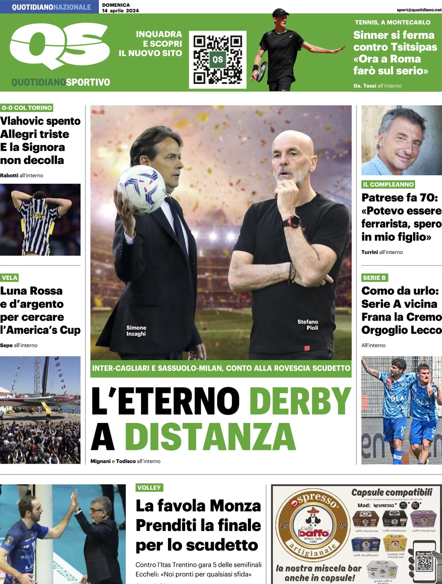 prima pagina - QS Quotidiano Sportivo del 14/04/2024