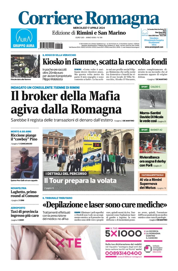anteprima della prima pagina di corriere-romagna-rimini-e-san-marino del 17/04/2024