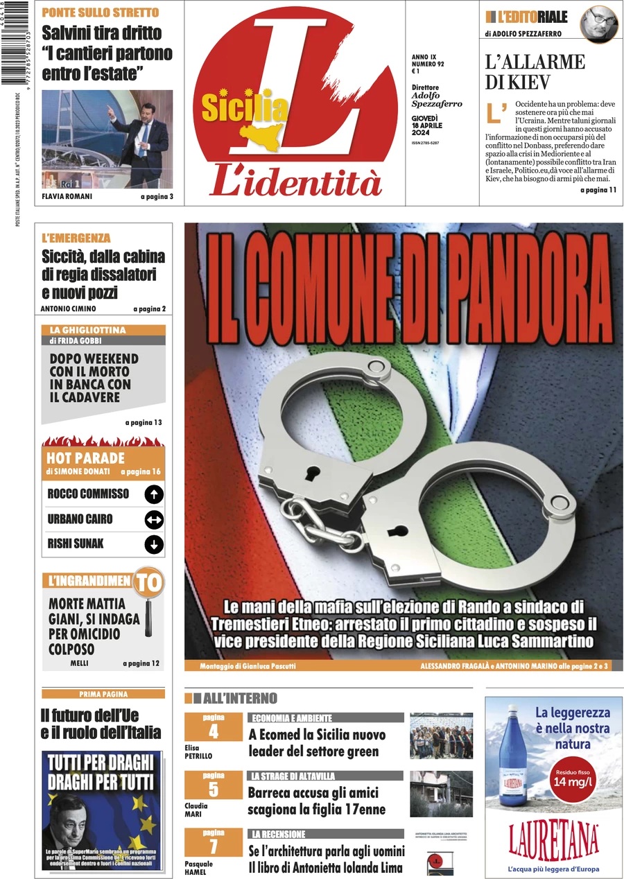 anteprima della prima pagina di lidentit-della-sicilia del 17/04/2024