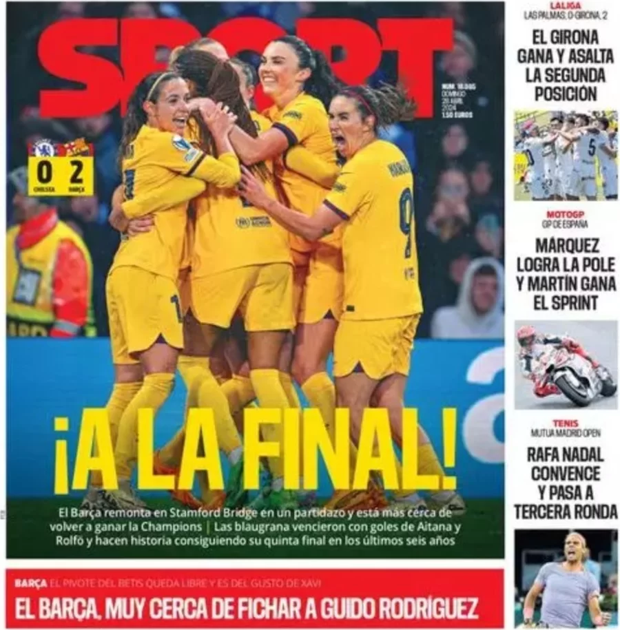 anteprima della prima pagina di sport-barcelona del 28/04/2024