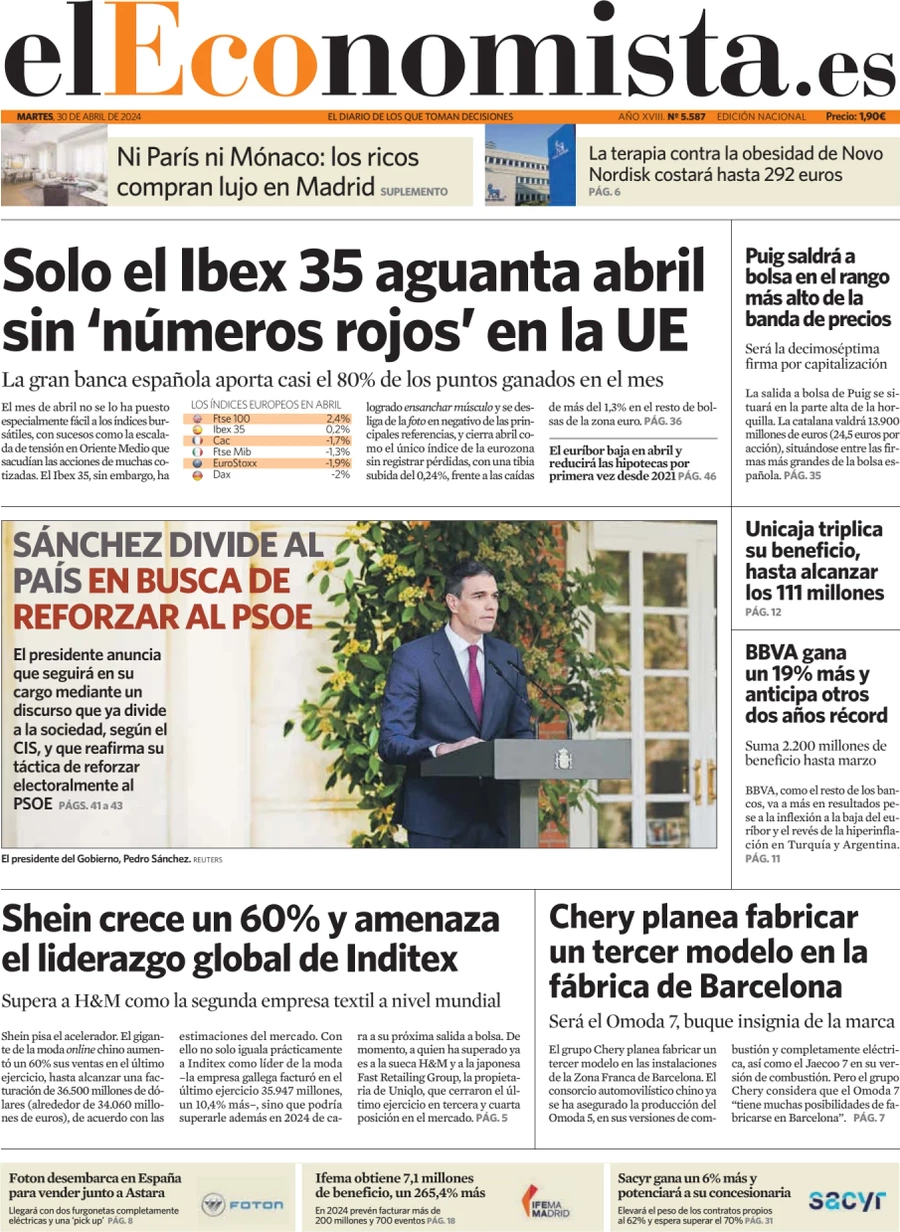 prima pagina - El Economista del 30/04/2024