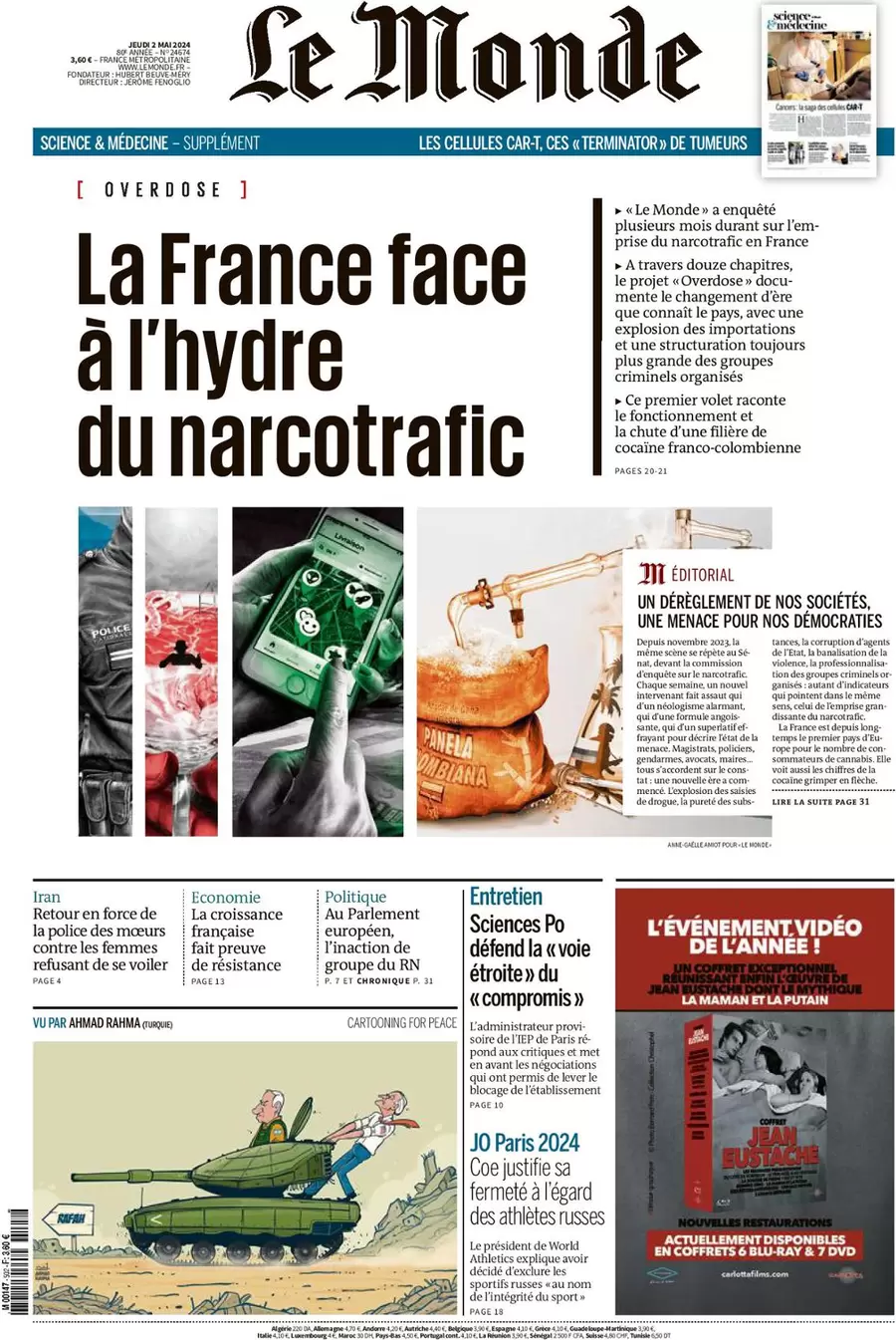 prima pagina - Le Monde del 01/05/2024