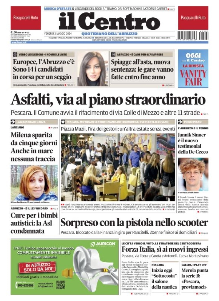prima pagina - Il Centro (Pescara) del 03/05/2024