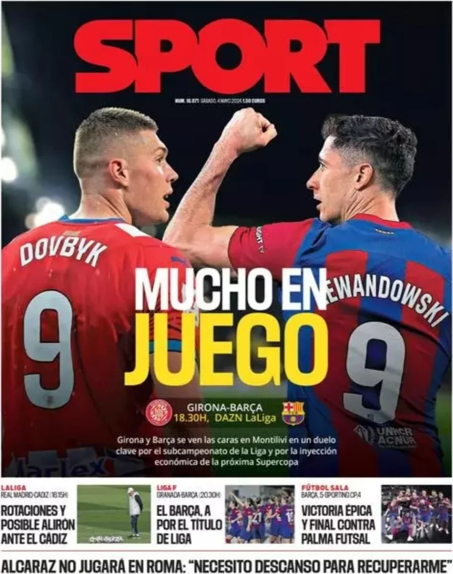 anteprima della prima pagina di sport-barcelona del 04/05/2024