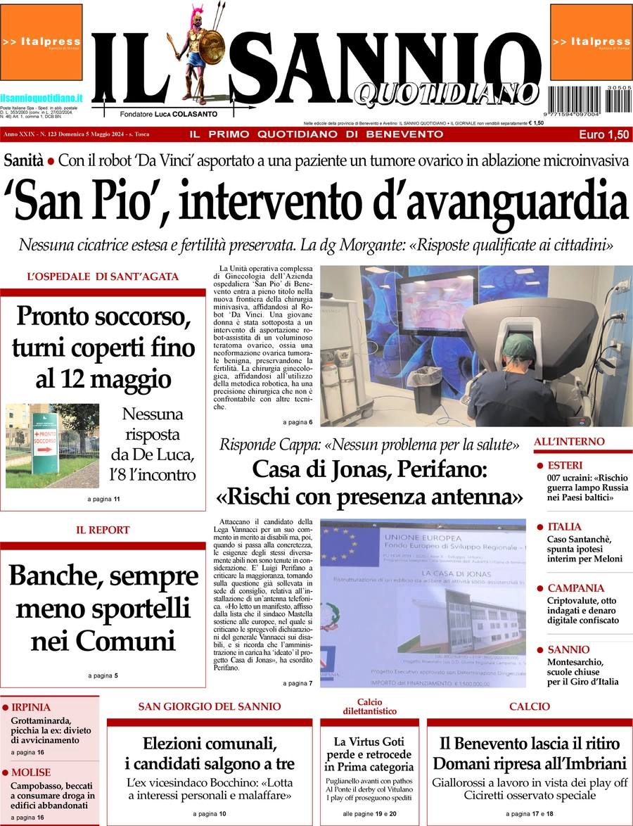 prima pagina - Il Sannio Quotidiano del 05/05/2024