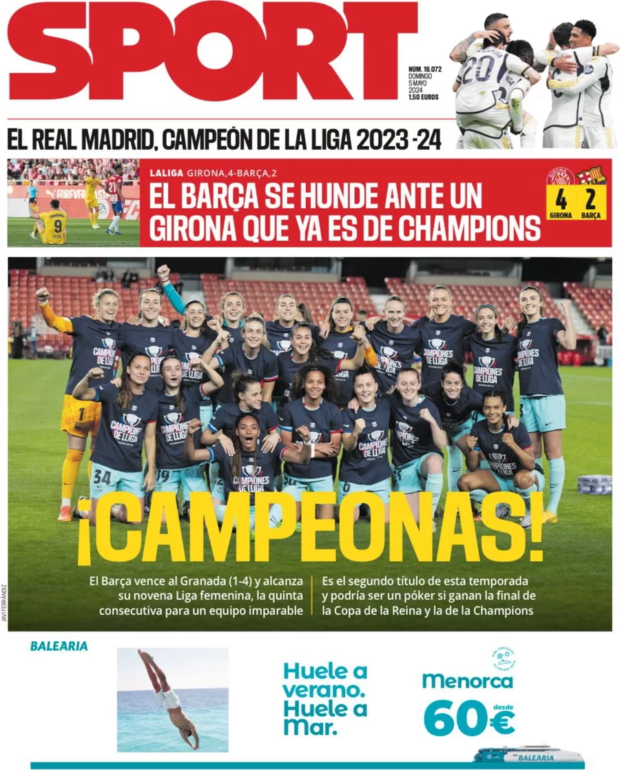 anteprima della prima pagina di sport-barcelona del 05/05/2024