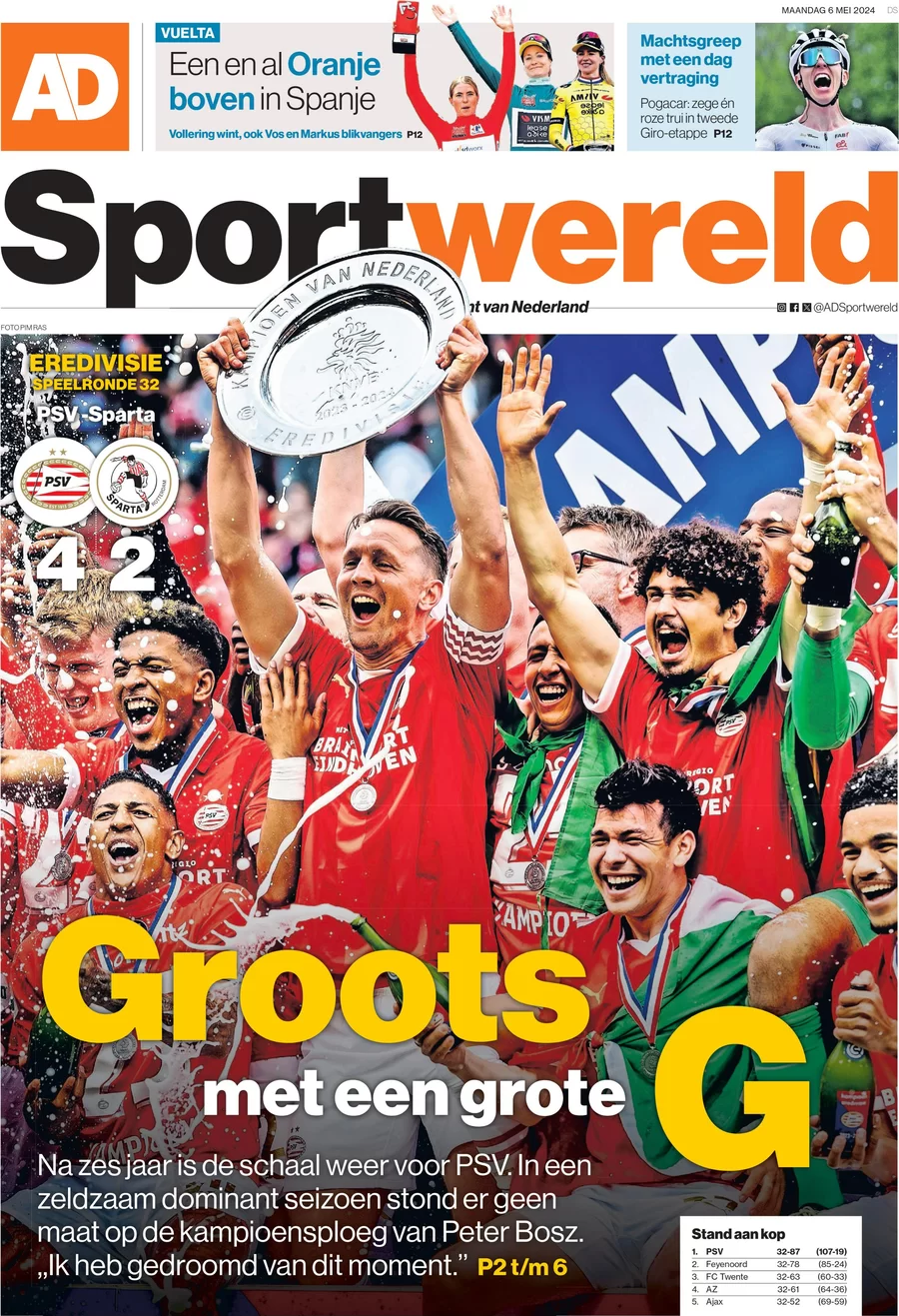 prima pagina - AD Sportwereld del 05/05/2024