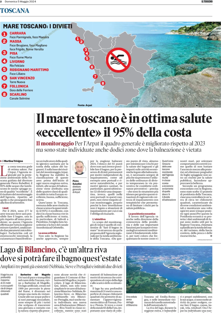 prima pagina - Il Tirreno (Grosseto) del 05/05/2024