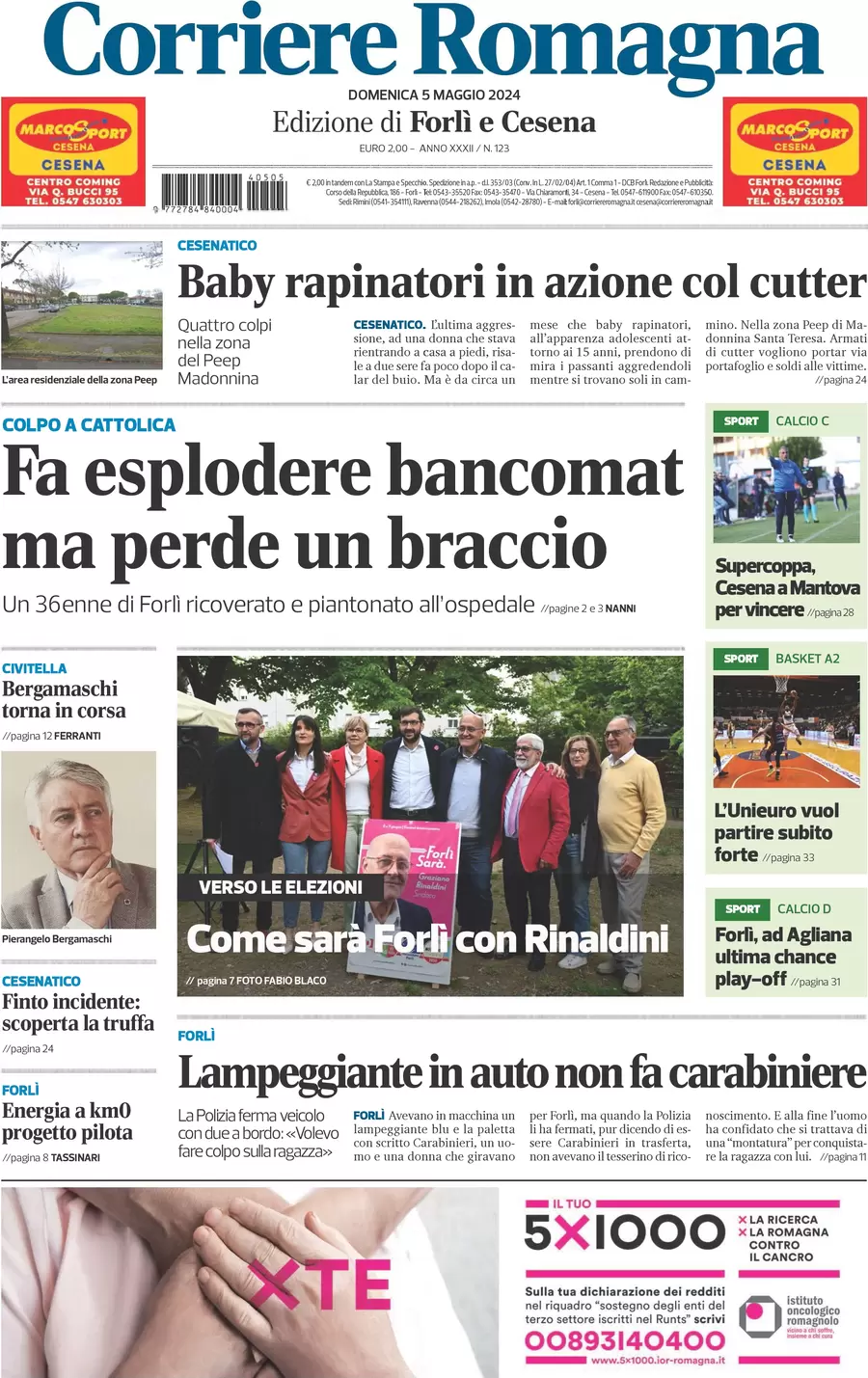 prima pagina - Corriere Romagna (Forl e Cesena) del 05/05/2024